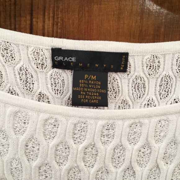 FINAL PRICE -Grace Elements semi-sheer knit blouse, stretch, size MP - Picture 3 of 3